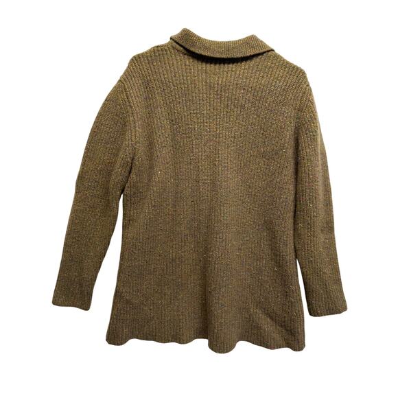 J. Jill 100% Wool Women Brown Heavy Ribbed Knit 3 Button Cardigan - Picture 7 of 7